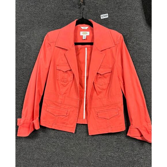 Talbots Blazer Open Front Jacket Womens Size 10 Orange Long Sleeve Stretch - Picture 1 of 6
